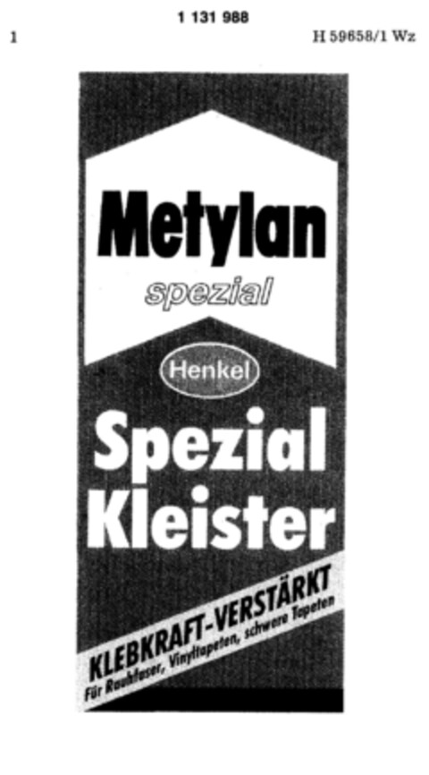 Metylan spezial Henkel Spezial Kleister Logo (DPMA, 10.06.1988)