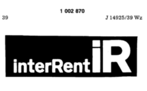 interRent iR Logo (DPMA, 02.04.1979)