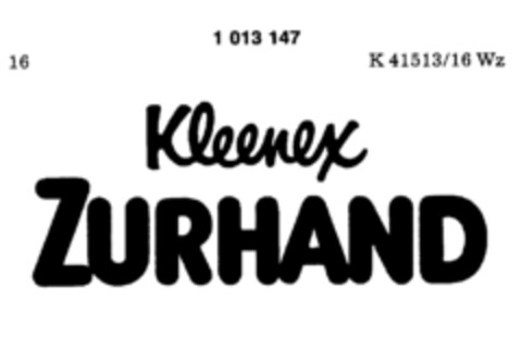 Kleenex ZURHAND Logo (DPMA, 27.11.1979)