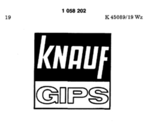 KNAUF GIPS Logo (DPMA, 06.10.1982)