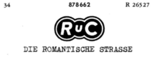 RuC DIE ROMANTISCHE STRASSE Logo (DPMA, 26.02.1970)