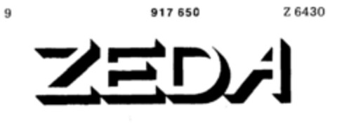 ZEDA Logo (DPMA, 02.03.1973)