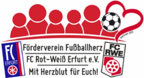 Förderverein Fußballherz FC Rot-Weiß Erfurt e.V. Mit Herzblut für Euch! Logo (DPMA, 03.11.2022)