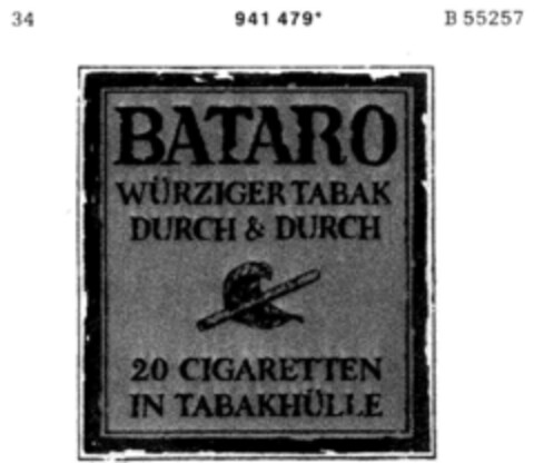 BATARO WÜRZIGER TABAK Logo (DPMA, 28.11.1975)