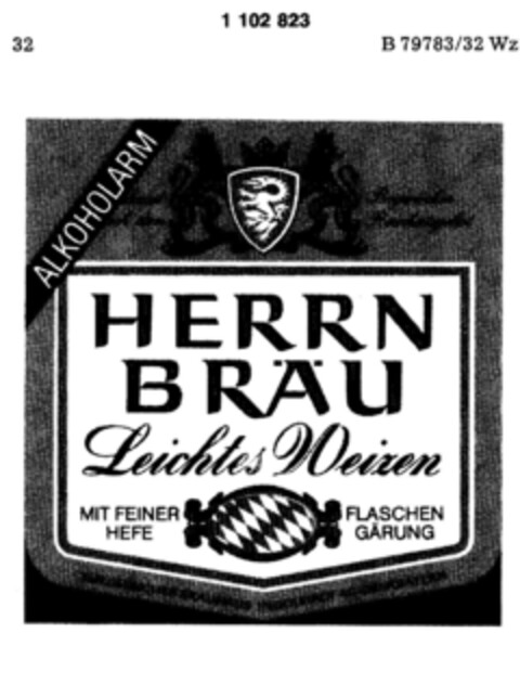 HERRN BRÄU Leichtes Weizen Logo (DPMA, 16.07.1986)