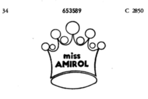 miss AMIROL Logo (DPMA, 08/28/1952)