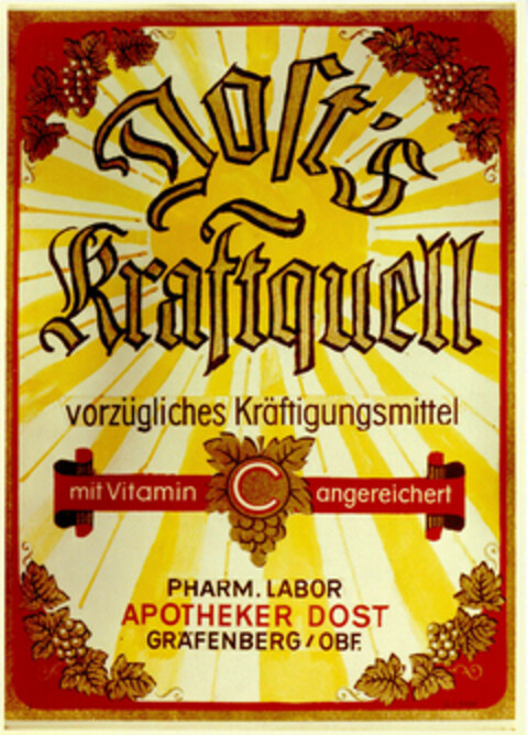 Dost`s Kraftquell vorzügliches Kräftigungsmittel mit Vitamin C angereichert Logo (DPMA, 11/11/1958)