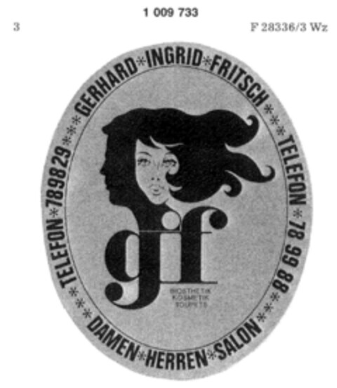 gif GERHARD INGRID FRITSCH DAMEN HERREN SALON Logo (DPMA, 30.10.1978)