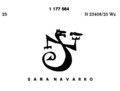 S A R A   N A V A R R O Logo (DPMA, 23.08.1990)