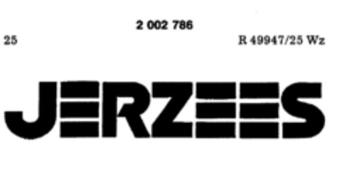 JERZEES Logo (DPMA, 04.10.1990)
