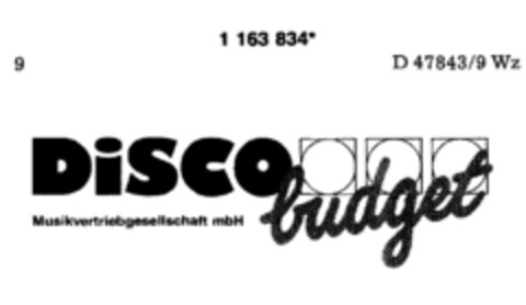 DISCO budget Musikvertriebsgesellschaft mbH Logo (DPMA, 05.04.1990)