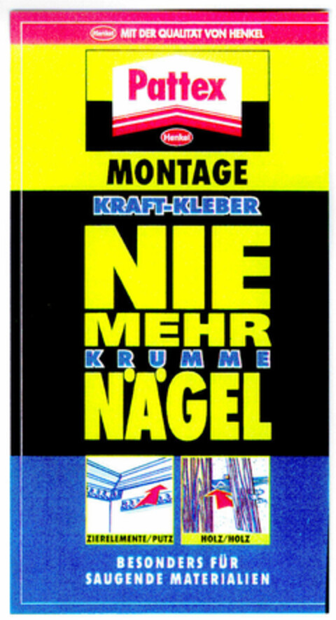 Pattex KRAFT-KLEBER NIE MEHR KRUMME NÄGEL Logo (DPMA, 18.06.1999)