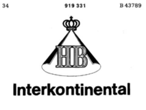 HB Interkontinental Logo (DPMA, 01/28/1970)
