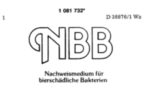 NBB Nachweismedium für bierschädliche Bakterien Logo (DPMA, 06.09.1983)