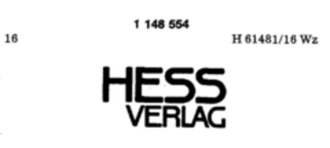 HESS VERLAG Logo (DPMA, 17.04.1989)