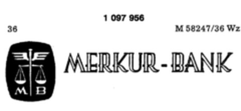 MB MERKUR-BANK Logo (DPMA, 19.03.1986)