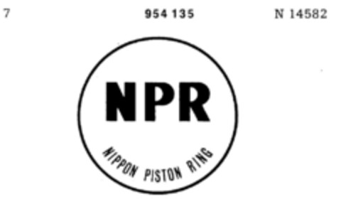 NPR NIPPON PISTON RING Logo (DPMA, 11.07.1975)