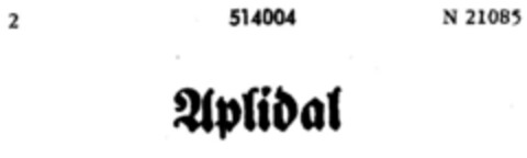 Aplidal Logo (DPMA, 02.01.1939)