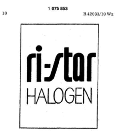 ri-star HALOGEN Logo (DPMA, 28.05.1984)