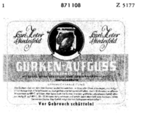 GURKEN-AUFGUSS Logo (DPMA, 07/16/1968)