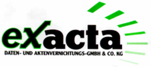 exacta DATEN- UND AKTENVERNICHTUNGS-GMBH & CO. KG Logo (DPMA, 23.11.1995)