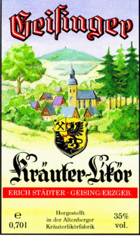 Geisinger Kräuter-Likör Logo (DPMA, 05/16/1997)