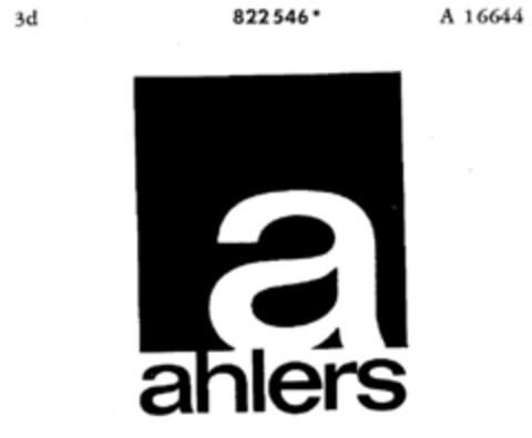 a ahlers Logo (DPMA, 03/29/1966)