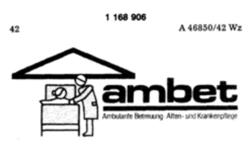 ambet   Ambulante Betreuung - Alten- und Krankenpflege Logo (DPMA, 19.08.1989)