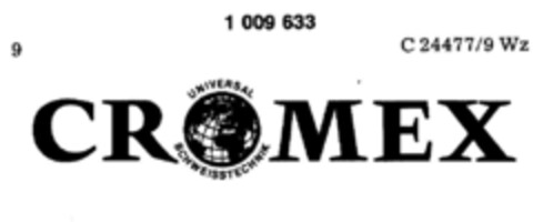 CROMEX UNIVERSAL SCHWEISSTECHNIK Logo (DPMA, 03.12.1974)
