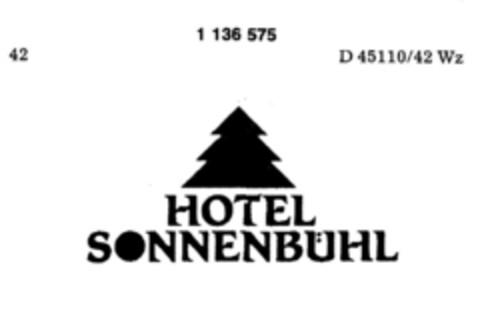 HOTEL SONNENBÜHL Logo (DPMA, 27.08.1988)