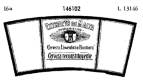 EXTRACTO DE MALTA Cerveza Löwenbräu Hamburg Logo (DPMA, 09.05.1911)