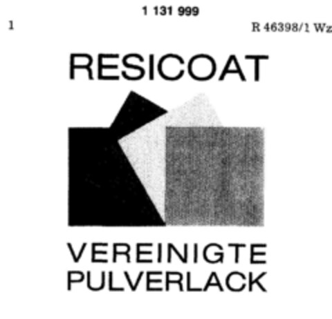 RESICOAT VEREINIGTE PULVERLACK Logo (DPMA, 25.02.1988)