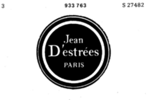 Jean D`estrées PARIS Logo (DPMA, 27.12.1973)