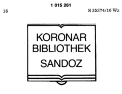 KORONAR BIBLIOTHEK SANDOZ Logo (DPMA, 15.09.1980)