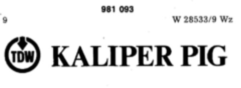 TDW KALIPER PIG Logo (DPMA, 20.04.1978)