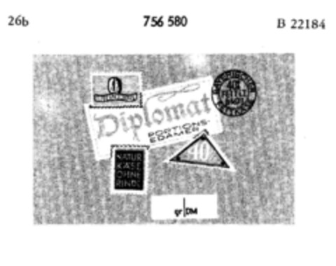 Diplomat PORTIONS EDAMER 40 Prozent Logo (DPMA, 01.04.1960)