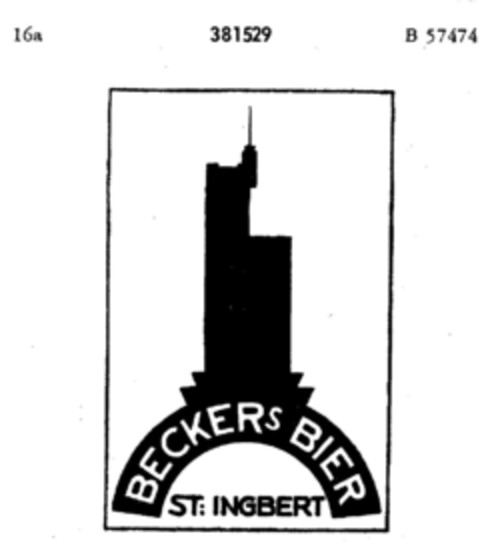 BECKERs BIER ST: INGBERT Logo (DPMA, 24.10.1927)