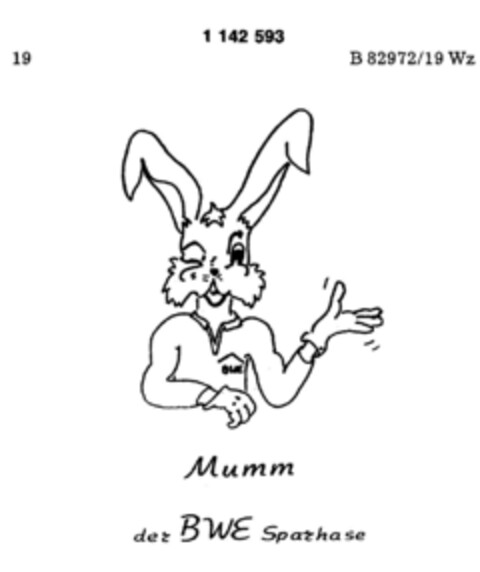 Mumm der BWE Sparhase Logo (DPMA, 20.10.1987)