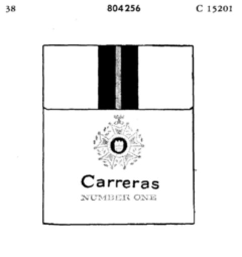 Carreras NUMBER ONE Logo (DPMA, 12.08.1964)