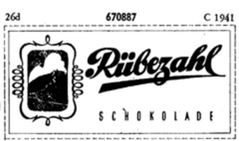 Rübezahl SCHOKOLADE Logo (DPMA, 23.10.1951)