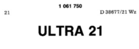 ULTRA 21 Logo (DPMA, 23.06.1983)