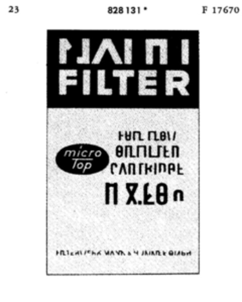 micro Top FILTER Logo (DPMA, 27.10.1966)