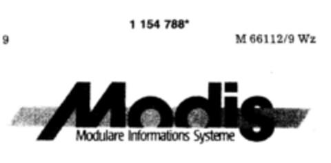 MODIS Modulare Informations Systeme Logo (DPMA, 02.11.1989)