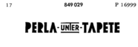 PERLA-UNTER-TAPETE Logo (DPMA, 11/25/1967)