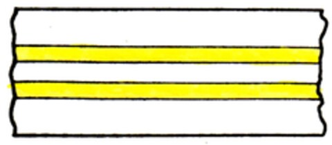 (Farbe der Streifen ist gelb) Logo (DPMA, 21.08.1952)