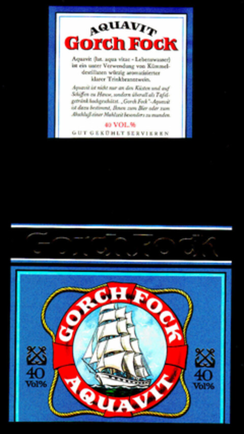 GORCH FOCK AQUAVIT Logo (DPMA, 02.11.1972)