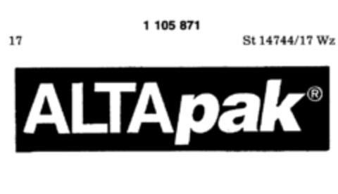 ALTApak Logo (DPMA, 16.07.1986)
