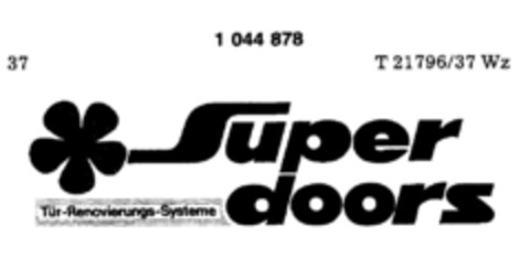 Super doors Tür-Renovierungs-Systeme Logo (DPMA, 29.05.1982)