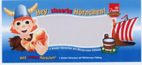 Hey, staaarke Hörnchen! 5 Kinder-Hörnchen mit Milchcreme-Füllung Logo (DPMA, 07.10.2002)