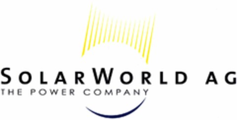 SOLARWORLD AG THE POWER COMPANY Logo (DPMA, 02.01.2004)